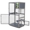 SEVOBAL 35" Catio Outdoor Cat Enclosure Cat Patio Enclosure with 2 Platforms Cat Condo Outdoor Wooden Movable Cats Cage with 4 Wheels Outdoor - 4 of 4