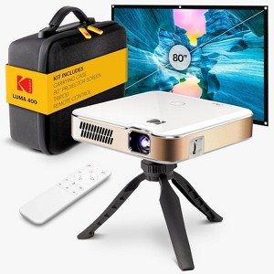 Kodak Luma 400 Smart Projector, HD Portable Pico Projector with 80" Screen, Remote, Tripod & Case - 1 of 4