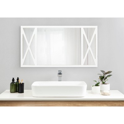 White Farmhouse Full Length Rectangular Bathroom Vanity Mirror