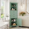 ROOMTEC Triangle Tall Cabinet with 3 Drawers and Adjustable Shelves, High Storage Cabinets for Bathroom, Kitchen - 3 of 4