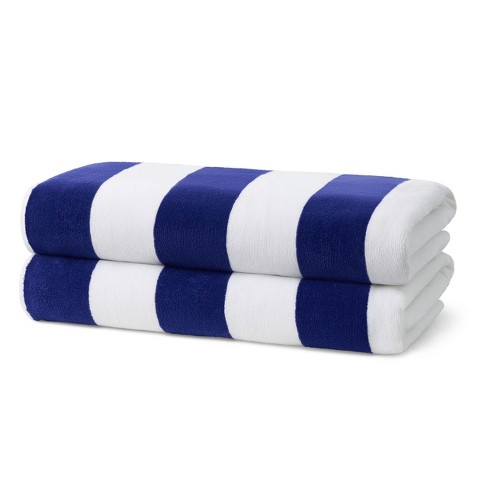 Ben Kaufman 100% Cotton Velour Oversized 32”x 62” Colorful Striped Beach, Pool and Bath Towel - image 1 of 4