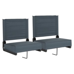 Emma and Oliver Set of 2 500 lb. Rated Lightweight Stadium Chair with Ultra-Padded Seat - 1 of 4
