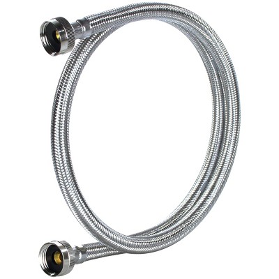 Certified 4ft Braided Stainless Steel Washing Machine Hoses, 2-Pack