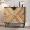 Modern Free Standing Accent Cabinet – Buffet Cabinet with Doors, Wood Finish Sideboard with Storage for Dining Room, Entryway, or Living Room - 2 of 4