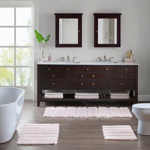 Kumasinova Tufted Pearl Channel Bathroom Rugs, Washable Rug, High-Low Stripe Bath Rug, Non-Skid Door Mat, Area Rug, Oeko-Tex Certified - 1 of 4