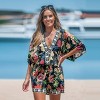 Women's Floral Print Tie Waist Romper - Cupshe - 3 of 4