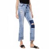 Women's High Rise Distressed Patched Crop Flare Jeans - FLYING MONKEY - 4 of 4