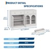55" Sideboard Buffet Cabinet with Storage, Buffet Table with 2 Drawers, 4 Acrylic Doors and  Adjustable Shelves for Kitchen, Dining Room, Living Room - 2 of 4