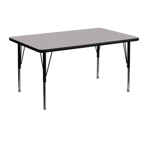 Emma and Oliver 30x48 Rectangle Laminate Adjustable Preschool Activity Table - 1 of 2