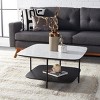 Anzia Coffee Table - White Marble/Black - Safavieh - 2 of 4