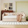 MAYEERTY Twin Size Upholstered Daybed, Pop Up Trundle, Bedroom, Beige - 2 of 4