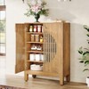 Tribesigns Sideboard Buffet Cabinet with Round Louvered Doors - 2 of 4