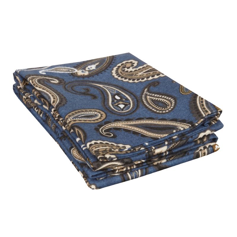 Vintage Modern Floral Paisley Flannel Cotton 2 Piece Pillowcase Set by Blue Nile Mills, 1 of 4
