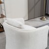 TOAOTBNBO 360°Swivel Accent Chair with Ergonomic Backrest, Soft Arm Chair with Wasit Cushion Modern Barrel Chair for Living Room, White - 3 of 4
