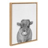 18" x 24" Sylvie Baby Cow Framed Canvas by Simon Te Tai Natural - Kate and Laurel - image 2 of 4