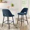 Edwin 26.5" inches Fabric Counter Height Stools,Armless Upholstered Counter Stools With Backs Set Of 2,Black Metal Frames-The Pop Home - 2 of 4