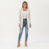 Anna-Kaci Women's Floral Textured Longline Blazer with Notched Lapel and Open Front - 2 of 4