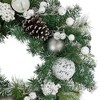 Northlight Green Pine Frosted Artificial Christmas Wreath with Laced Ornaments, 24-Inch, Unlit - 3 of 3