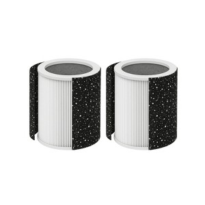Nispira HP400 Series H-HF400-VP Filter Replacement For Hunter HP400 Cylindrical Tower Air Purifier True HEPA Activated Carbon Pre-Filter, 2 Packs - 1 of 4