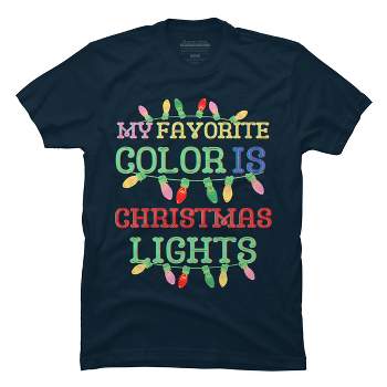 Men's Design By Humans My Favorite Color Is Christmas Lights - Merry Christmas By SHOPP T-Shirt