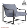 Accent Chair w/ Soft Cushion, Upholstered Metal Frame Living Room Chair, Comfychair for Bedroom Balcony Lounge Reading Room - 2 of 4