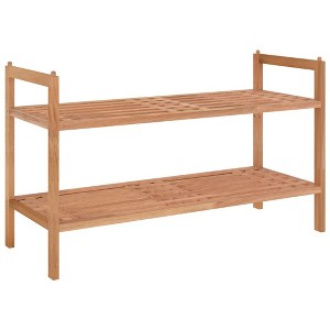 vidaXL Shoe Rack Walnut Solid walnut wood Medium Stackable Shoe Rack - 1 - 1 of 4