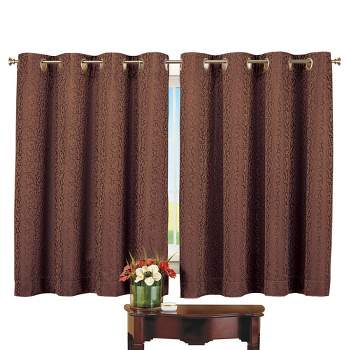 Collections Etc Insulated Scroll Pattern Short Curtain Panel, Single Panel,