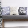 Transpac Knit Embroidery Pillow Set of 3 Christmas Home Decorations - 2 of 2