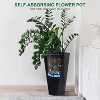 Planters Set of 2, Flower Pot Outdoor and Indoor, with 2 Trays and a Water Level Monitor and Wheels for Patio, Porch, Living Room,  Office - 4 of 4