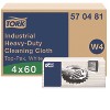 Tork Industrial Heavy-Duty Cleaning Cloth, 1-Ply, 13.97 x, 4.25, Unscented, White, 60 Cloths, 4/Carton - 2 of 4