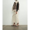 Women's Faux Leather Tabbed Collar Vest - Aaron & Amber - 4 of 4