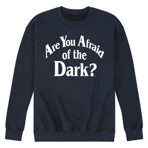 Men's - Are You Afraid of the Dark - White Logo Graphic Fleece Sweatshirt - 1 of 4