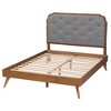 Baxton Studio King Lorana Fabric and Wood Platform Bed Gray/Walnut Brown - 4 of 4