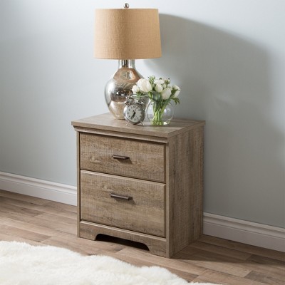 Versa Weathered Oak 2-Drawer Traditional Nightstand