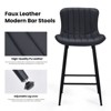 FURNIinspire Dining Chair, Counter Height Bar Stools Set of 2, Modern Barstool Counter Chairs for Dining Room, Black, 19.3"*15.7"*36" - 4 of 4