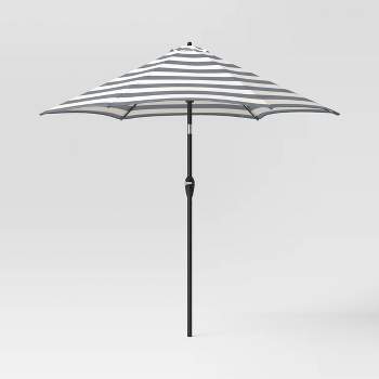 9' Round Cabana Stripe Outdoor Patio Market Umbrella with Black Pole - Threshold™