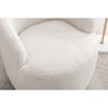 CAVINAS Modern Barrel Swivel Chair,Upholstered 360°Swivel Accent Chair for Living Room,Lazy Sofa Chair with Armrest,Teddy Fabric Lounge Chair - 3 of 4