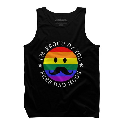 Design By Humans Free Dad Hugs Pride By KangThien Tank Top - Black - Medium