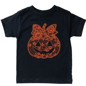 Pumpkin Doily Coquette - Youth Short Sleeve Graphic T-Shirt and Toddler Short Sleeve Graphic T-Shirt - 1 of 4