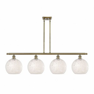 White Mouchette - 4 Light Stem Hung Island In Modern Style-12.25 Inches Tall and 48.25 Inches Wide - 1 of 1
