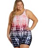 Sporti Sporti Plus Size Unitard Shibori Ombre One Piece Swimsuit Sea Foam 18W - 2 of 4