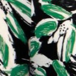 black green leaf print
