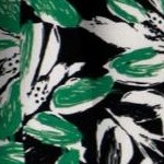 black green leaf print