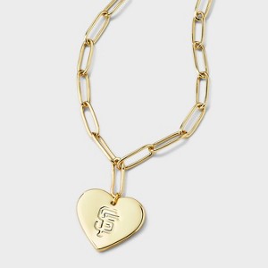 Bijoux Sport by Luv Aj MLB Gold Logo Heart Coin Pendant Necklace - 1 of 4