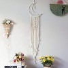 Aoibox Handmade Moon Star Design Woven Cotton Dream Catcher, Boho Macrame Wall Hanging Home Decoration Ornament Craft Gift (White Moon) - 2 of 4