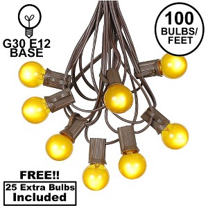 Novelty Lights 100 Feet G30 Globe Outdoor Patio String Lights, Brown Wire - 1 of 4