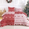 Christmas Duvet Cover, 3 Piece Reversible Printed Bedding Set with Reindeer Christmas Tree Pattern, Holiday Theme Comforter Cover Set - 2 of 4