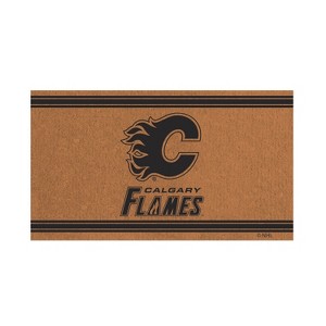 Evergreen Calgary FlamesLogo Natural Coir 28 x 16 Inches Indoor Outdoor Doormat - 1 of 4