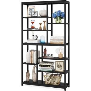 Tribesigns 8-Tier Staggered Bookcase, Freestanding Wood Bookshelf for Home Office - 1 of 4