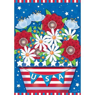 American Planter Patriotic Garden Flag Primitive 18" x 12.5" Briarwood Lane